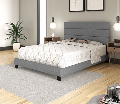 Reading Linen Fabric Upholstered Platform Bed by Arkotec