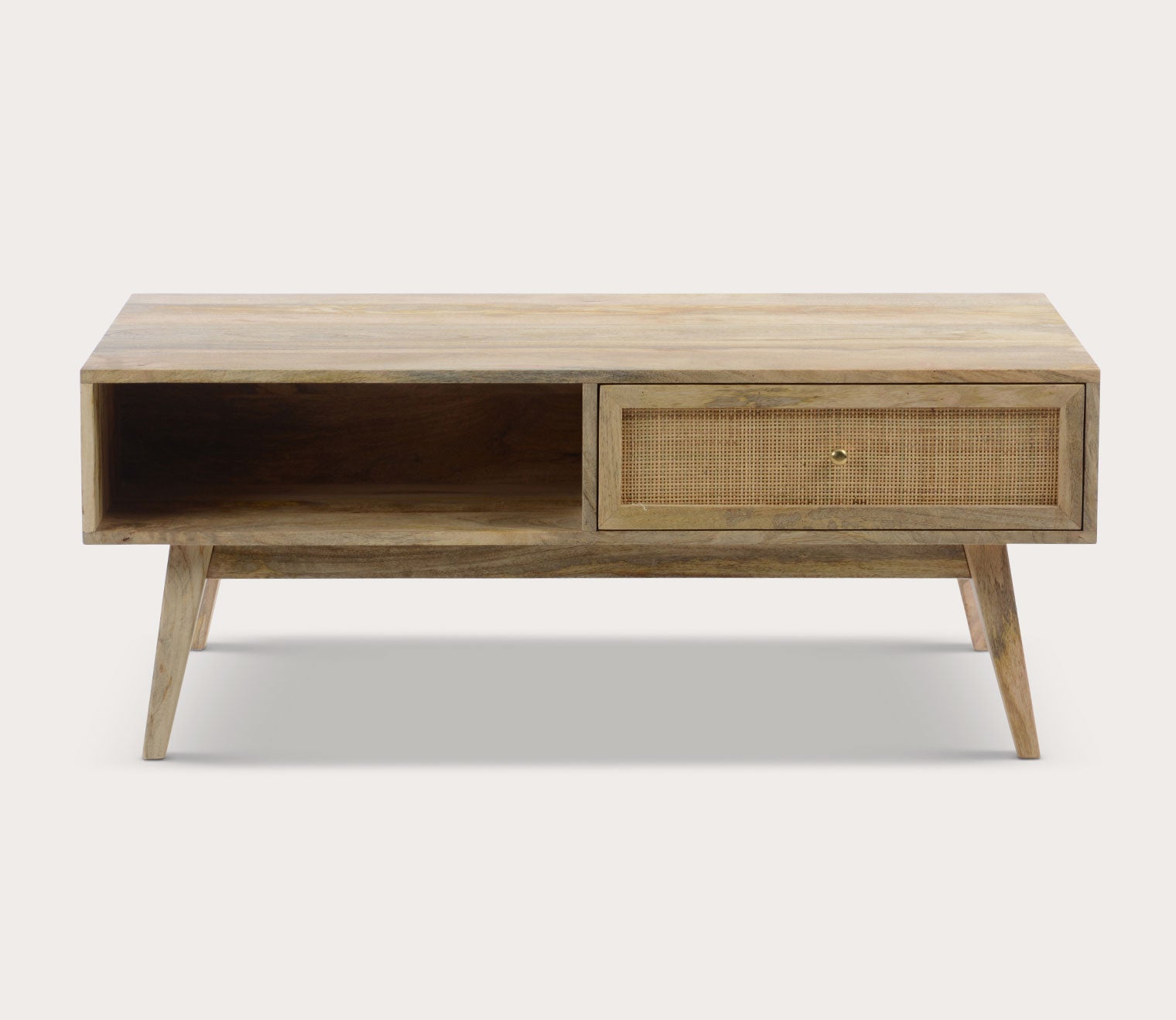 Reed Mango Wood Cane Drawer Coffee Table by Moe's Furniture