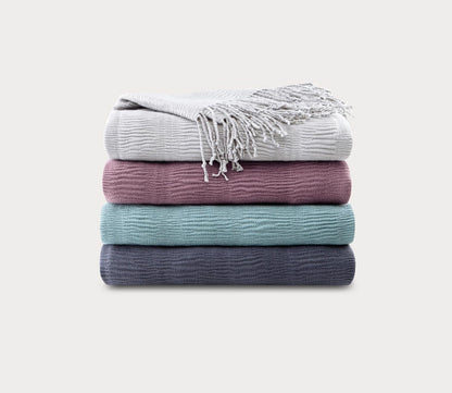 Reeve Ruched Throw Blanket by INK + IVY
