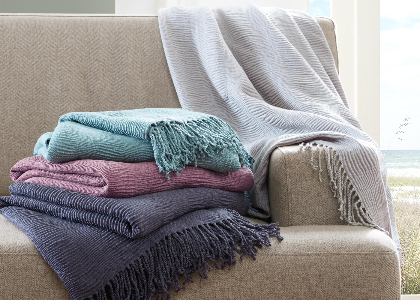 Reeve Ruched Throw Blanket