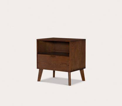 Reid Walnut Wood 1-Drawer Nightstand by Linon