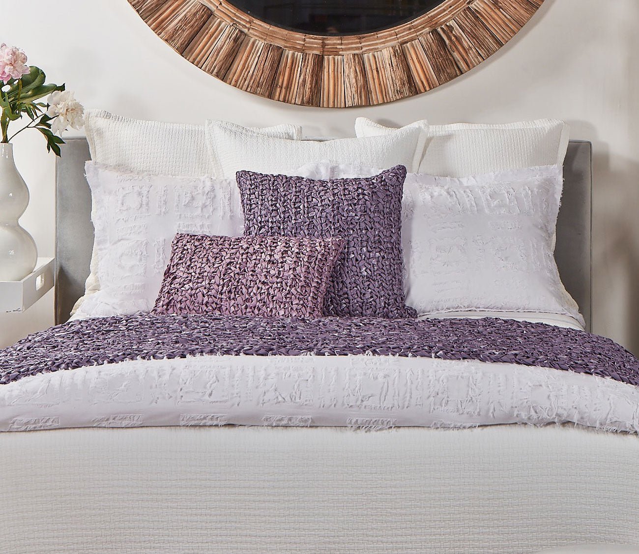 Ribbon Knit Textured Throw Pillow