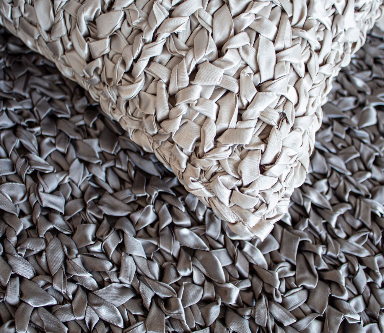 Ribbon Knit Textured Throw Pillow by Ann Gish