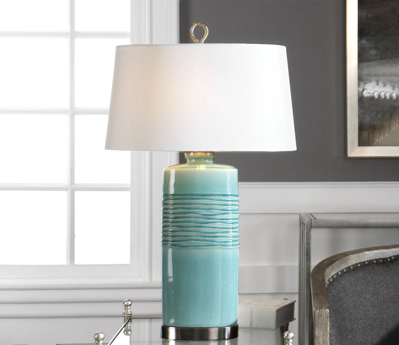 Rila Distressed Teal Table Lamp