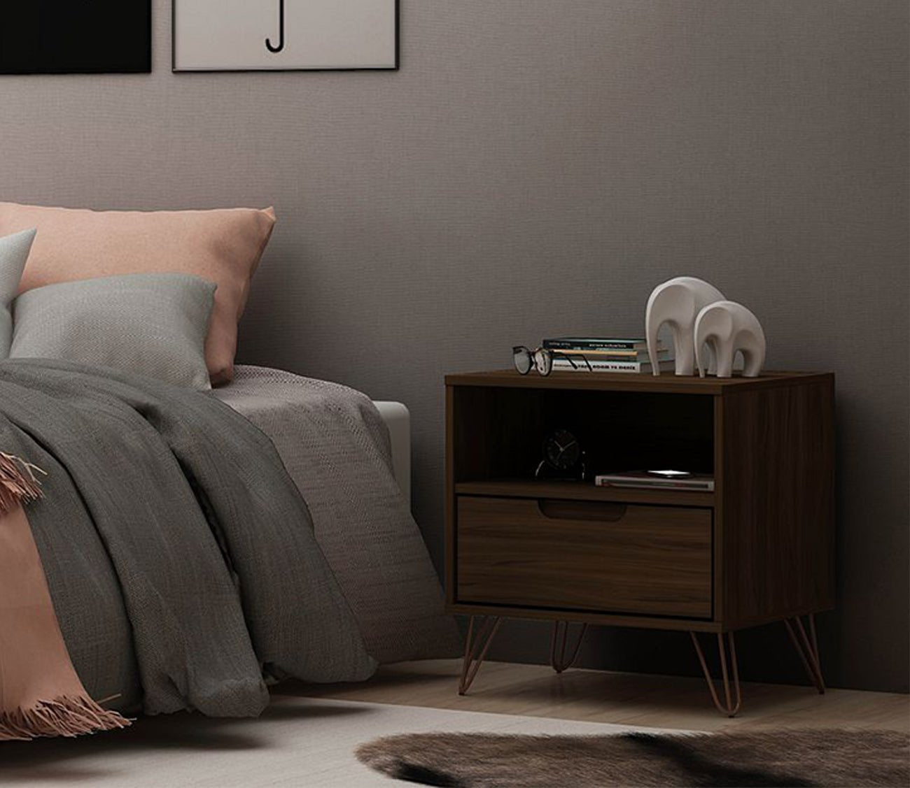 Rockefeller 1.0 1-Drawer Nightstand by Manhattan Comfort