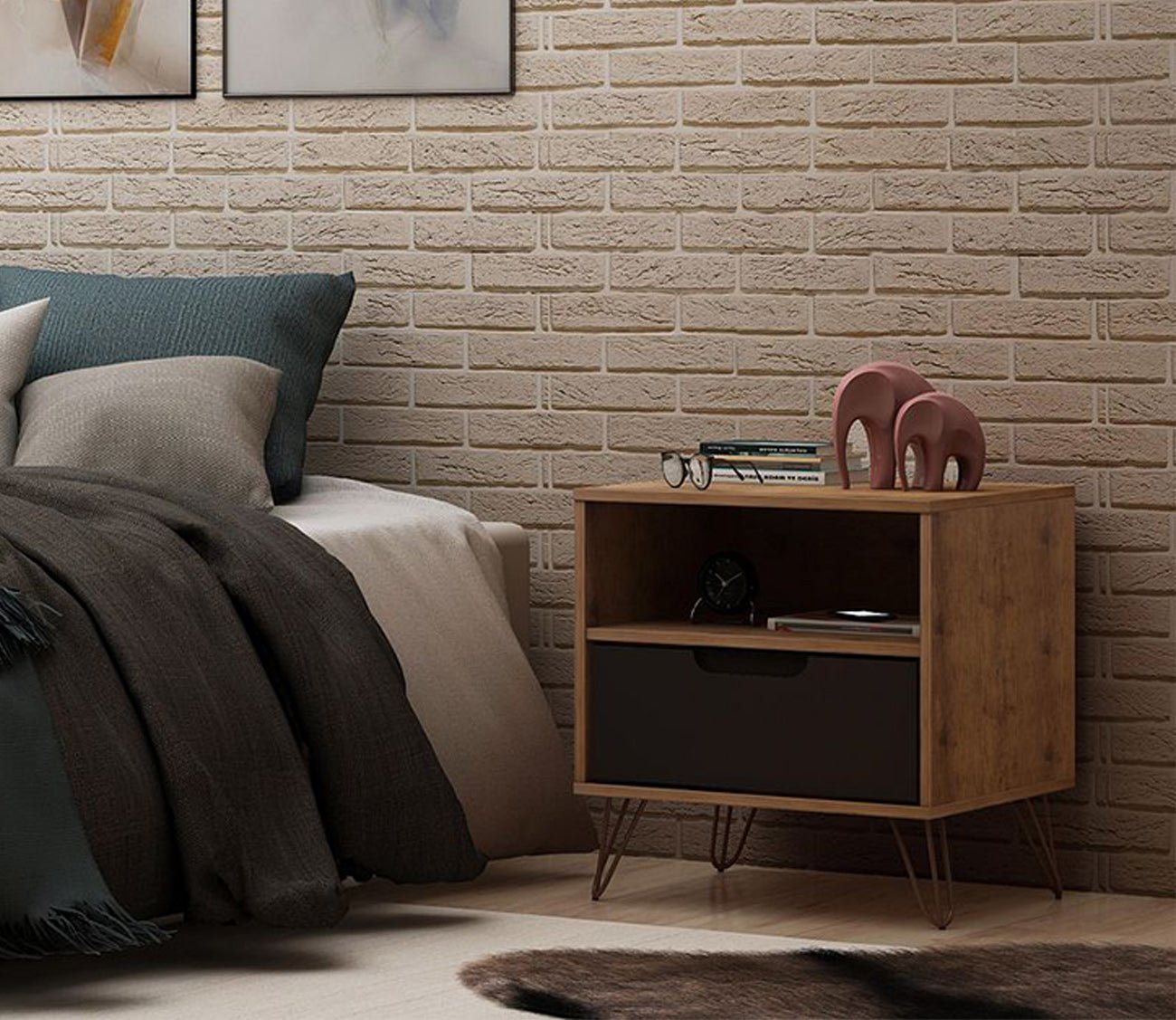 Rockefeller 1.0 1-Drawer Nightstand by Manhattan Comfort