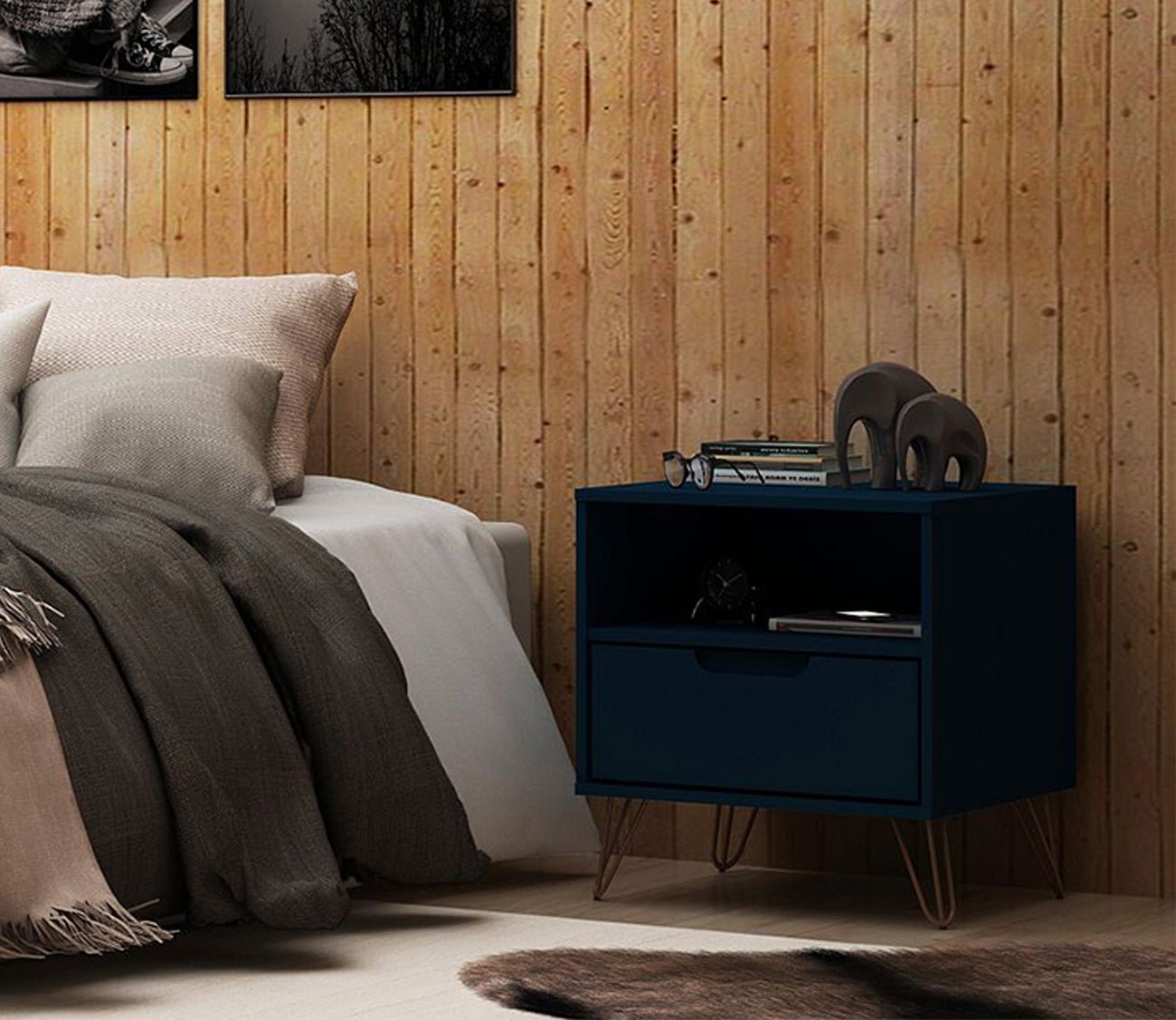 Rockefeller 1.0 1-Drawer Nightstand by Manhattan Comfort