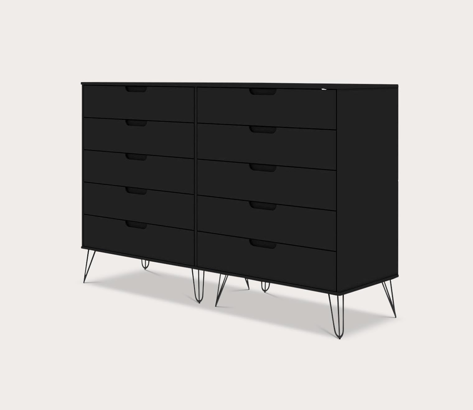Rockefeller 10-Drawer Tall Double Dresser by Manhattan Comfort
