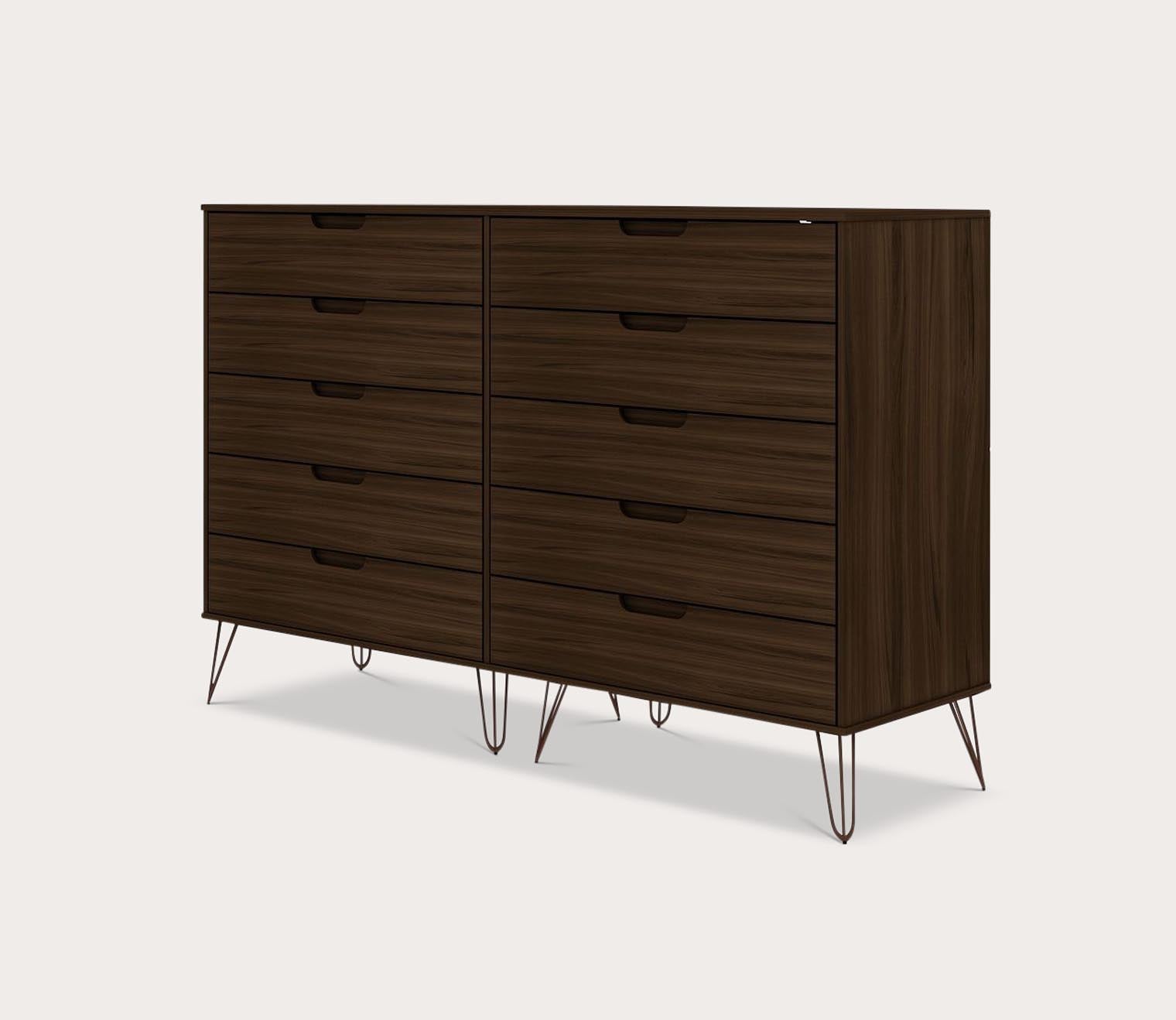 Rockefeller 10-Drawer Tall Double Dresser by Manhattan Comfort