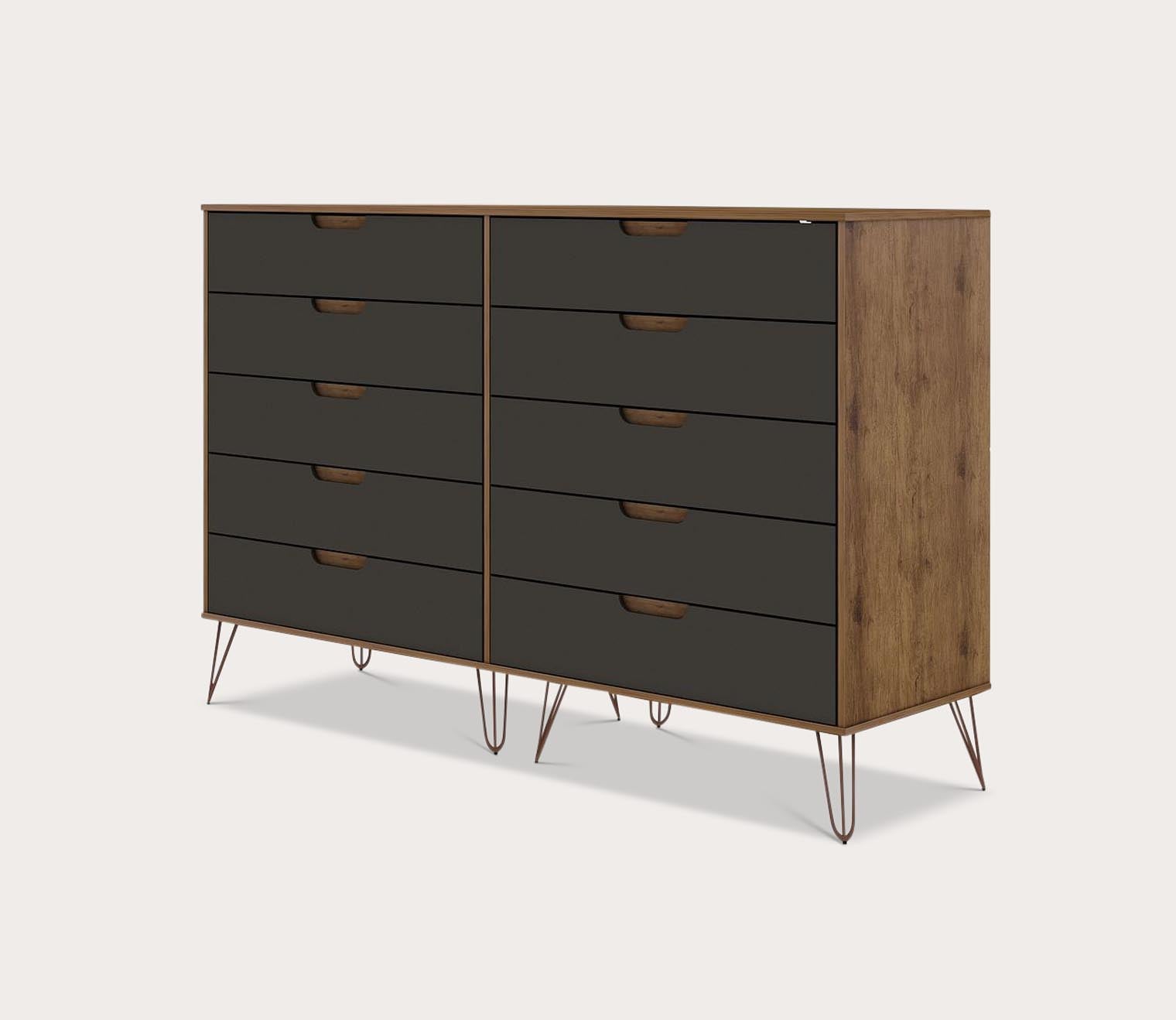 Rockefeller 10-Drawer Tall Double Dresser by Manhattan Comfort