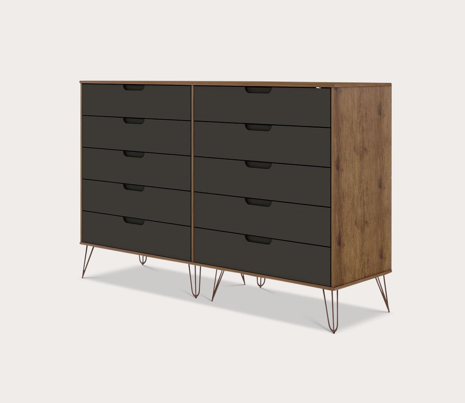 Rockefeller 10-Drawer Tall Double Dresser by Manhattan Comfort
