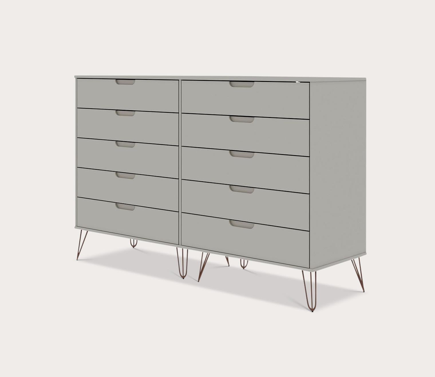 Rockefeller 10-Drawer Tall Double Dresser by Manhattan Comfort