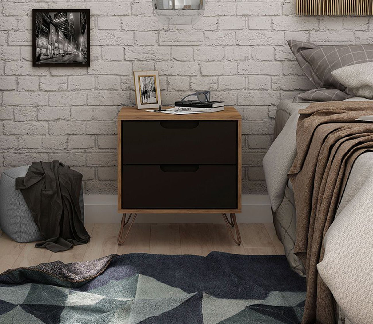 Rockefeller 2.0 2-Drawer Nightstand by Manhattan Comfort
