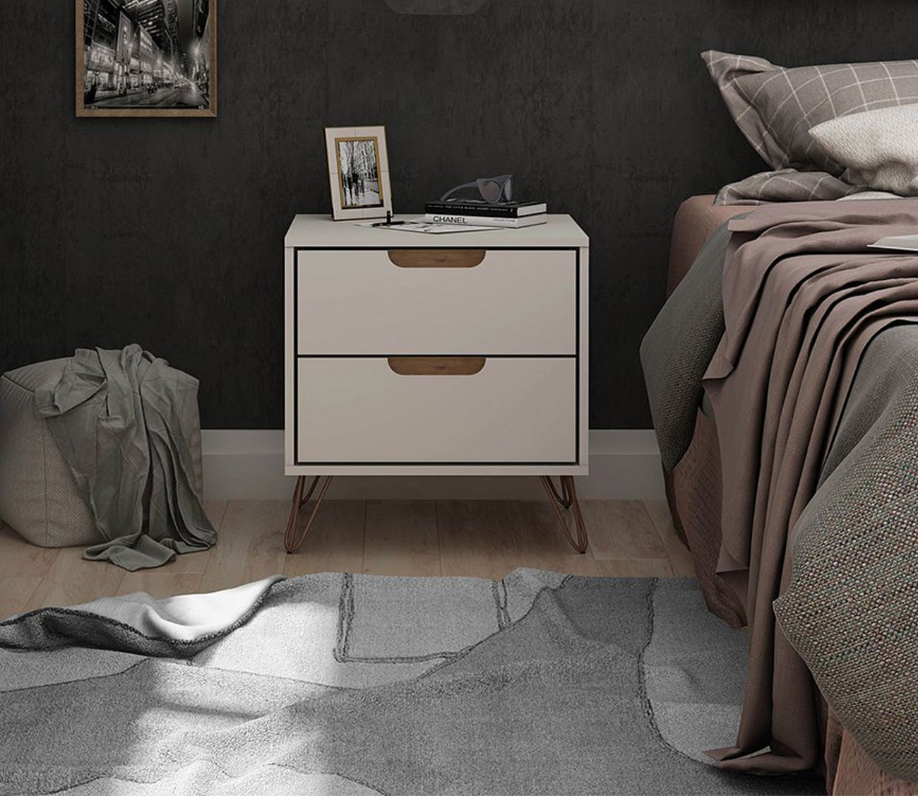 Rockefeller 2.0 2-Drawer Nightstand by Manhattan Comfort