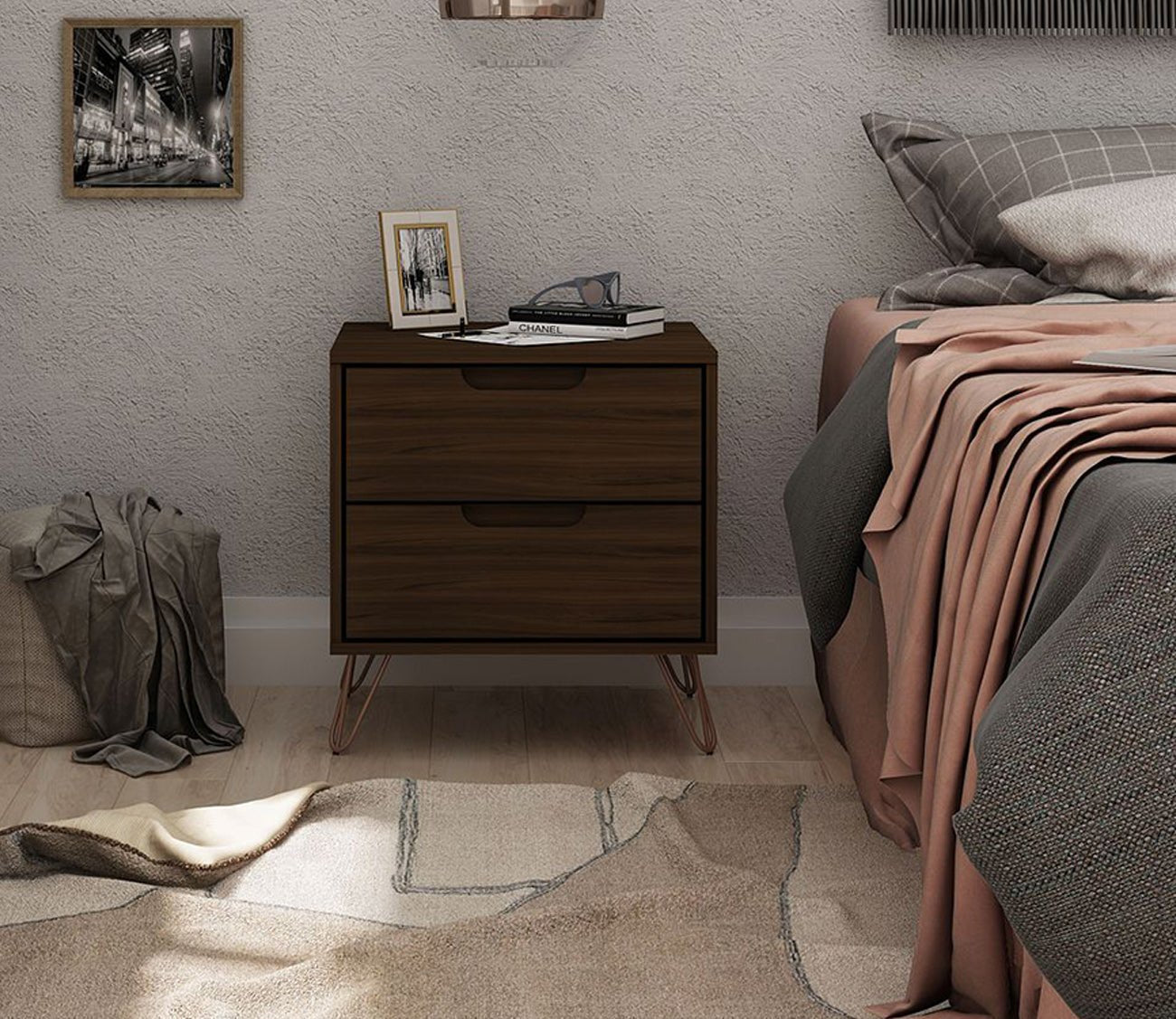 Rockefeller 2.0 2-Drawer Nightstand by Manhattan Comfort
