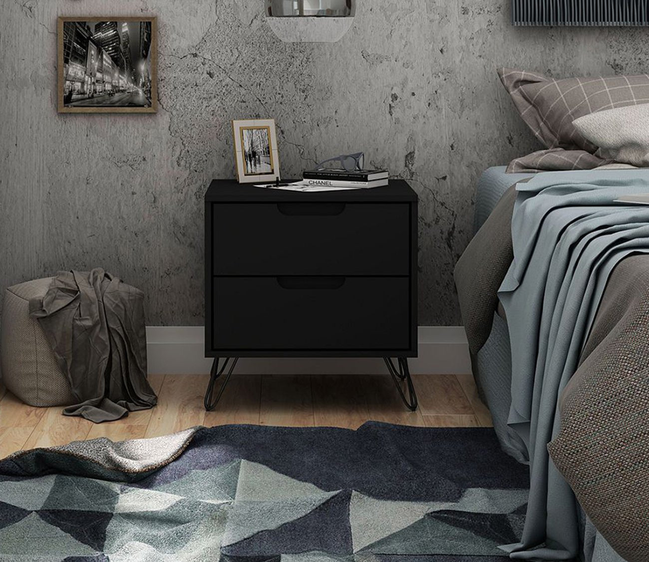 Rockefeller 2.0 2-Drawer Nightstand by Manhattan Comfort