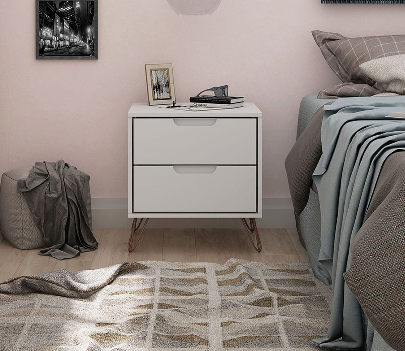Rockefeller 2.0 2-Drawer Nightstand by Manhattan Comfort