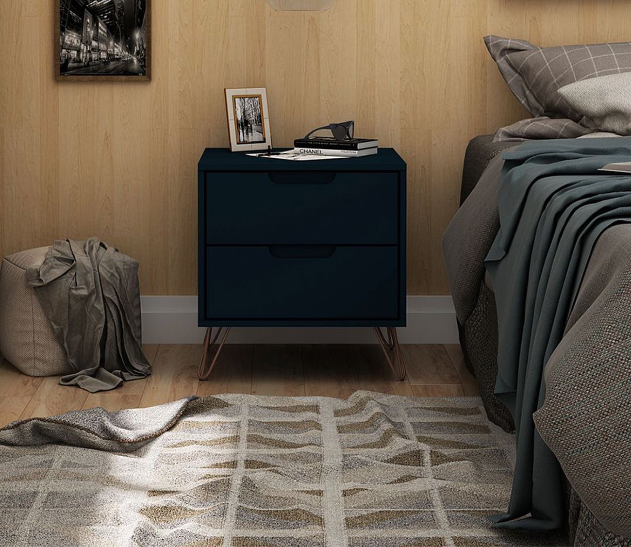 Rockefeller 2.0 2-Drawer Nightstand by Manhattan Comfort