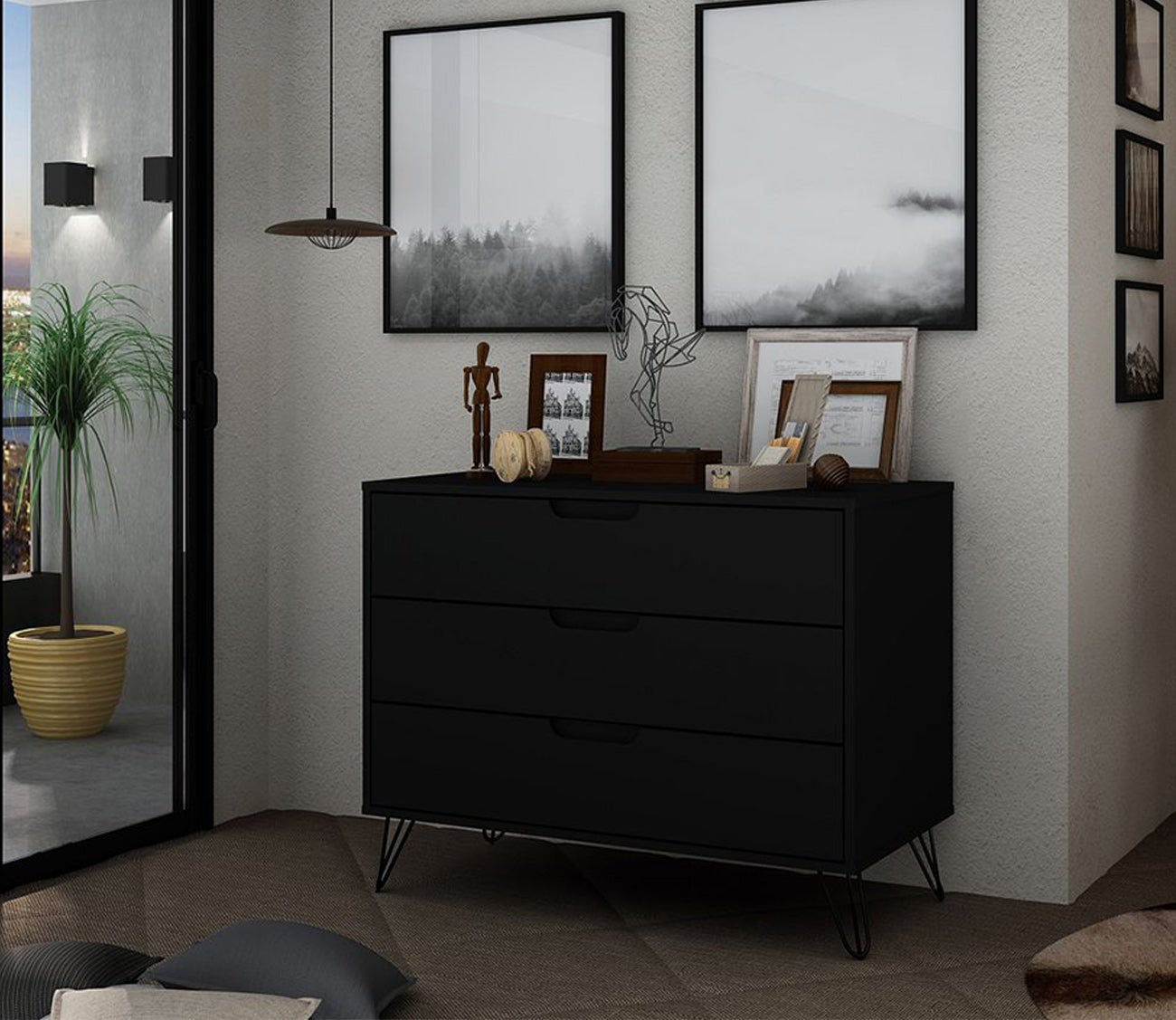Rockefeller 3-Drawer Dresser by Manhattan Comfort