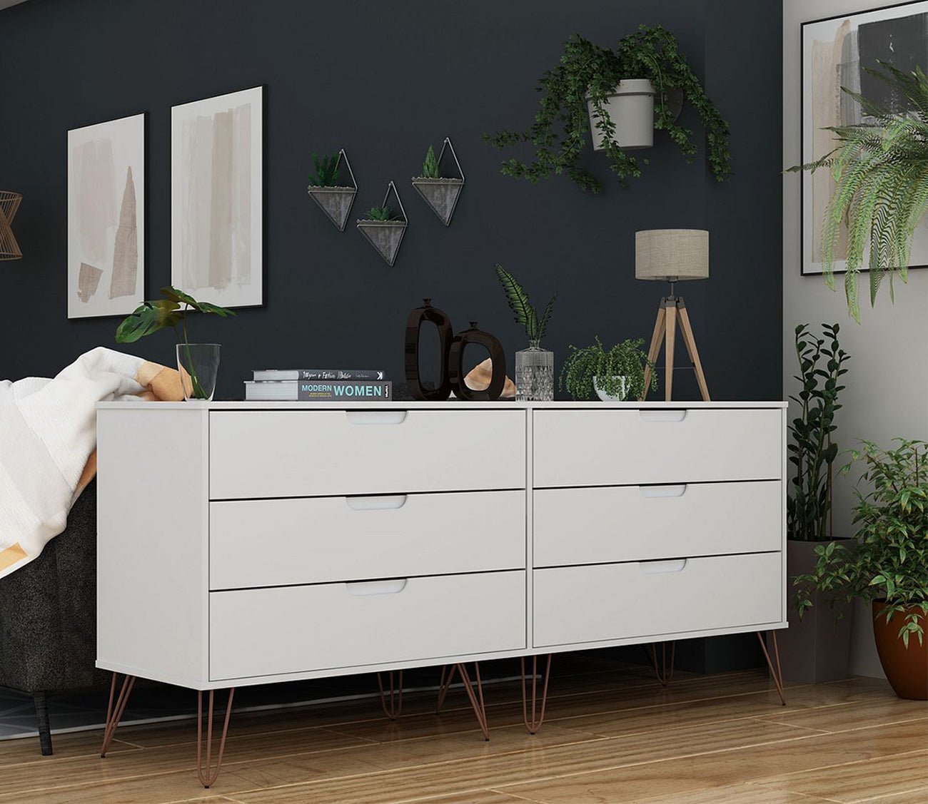 Rockefeller 6-Drawer Low Double Dresser by Manhattan Comfort