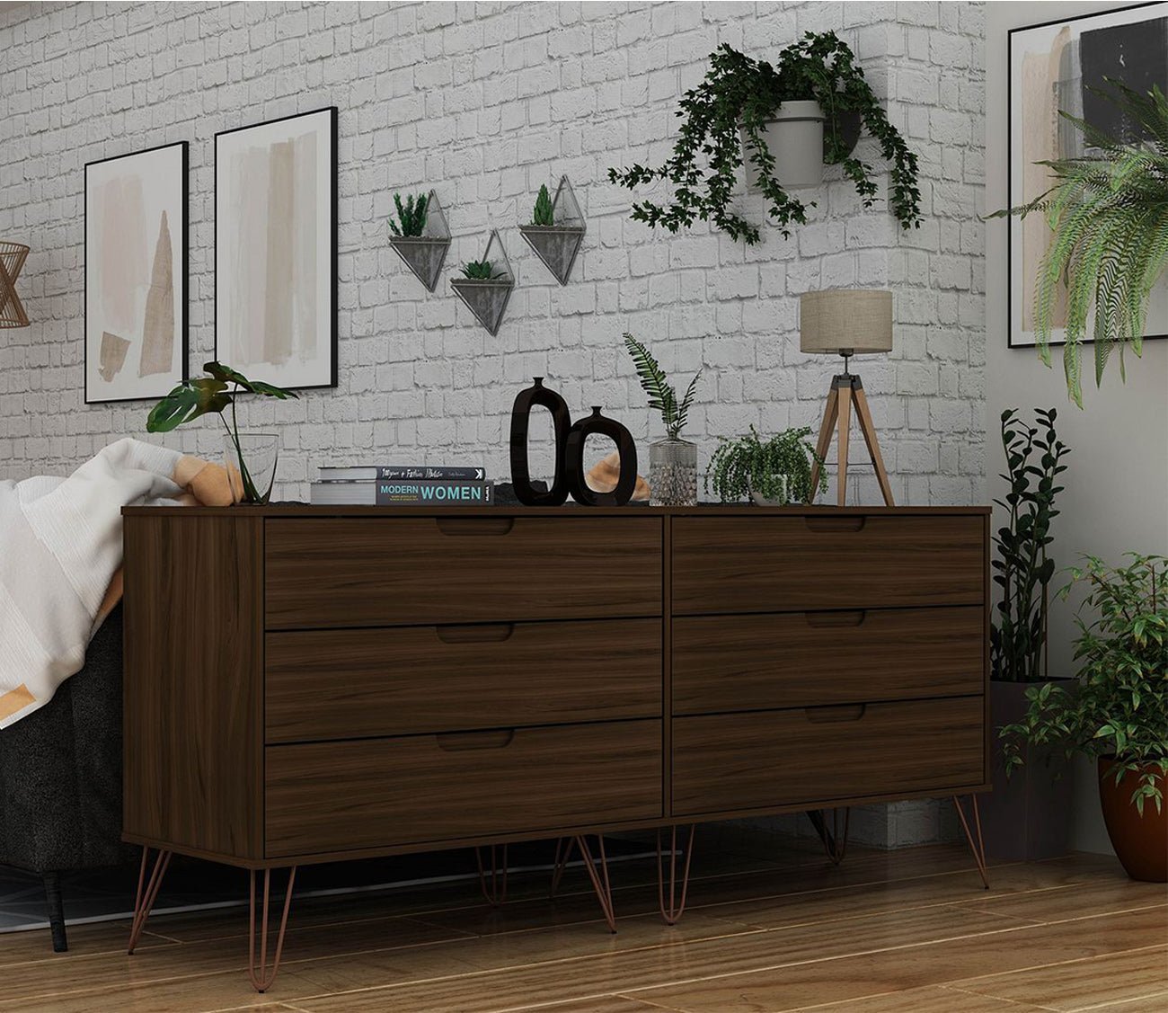 Rockefeller 6-Drawer Low Double Dresser by Manhattan Comfort