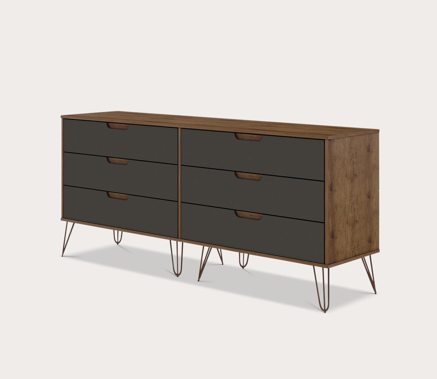 Rockefeller 6-Drawer Low Double Dresser by Manhattan Comfort