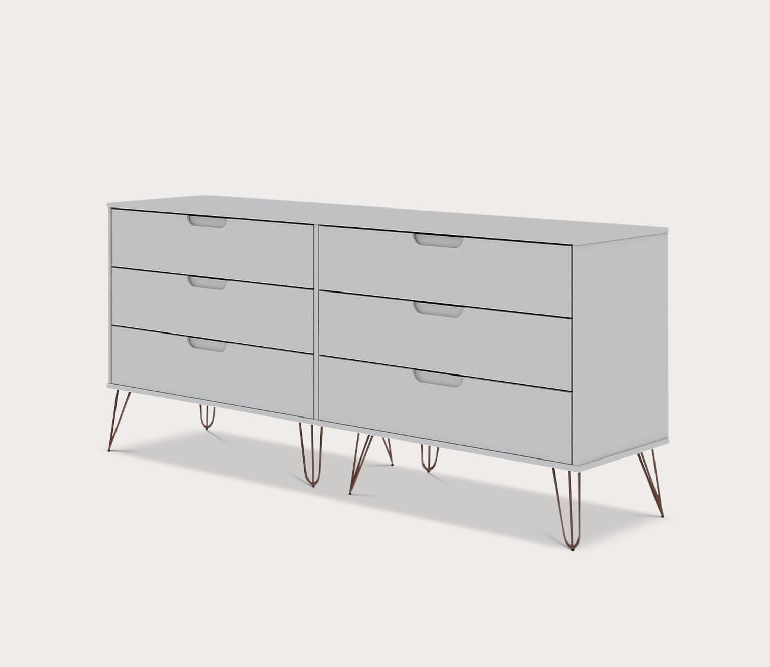Rockefeller 6-Drawer Low Double Dresser by Manhattan Comfort