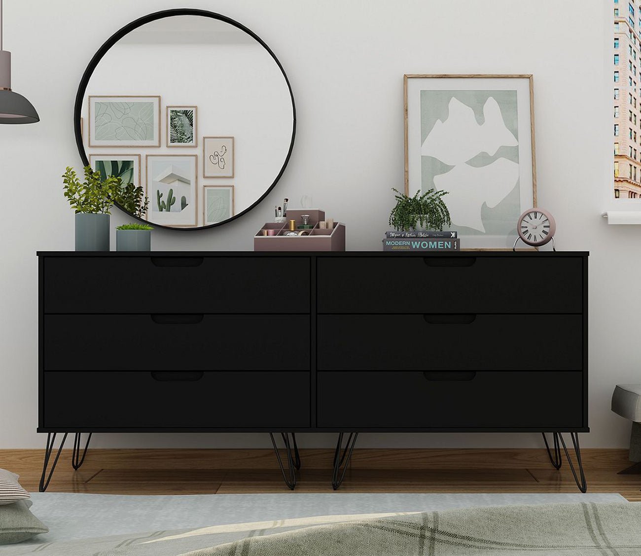 Rockefeller 6-Drawer Low Double Dresser by Manhattan Comfort