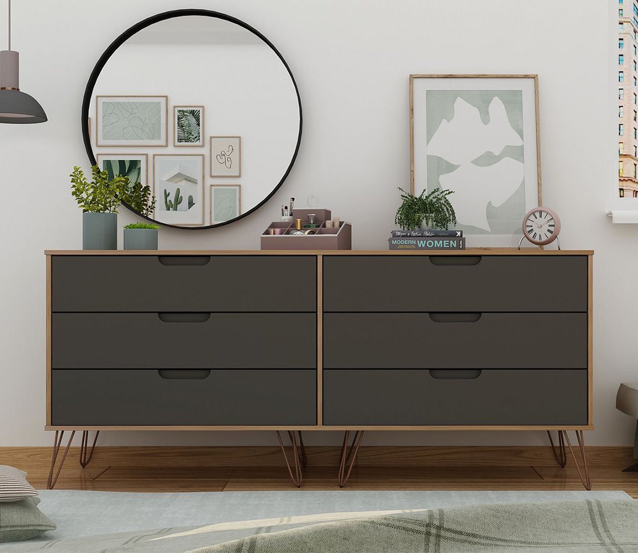 Rockefeller 6-Drawer Low Double Dresser by Manhattan Comfort