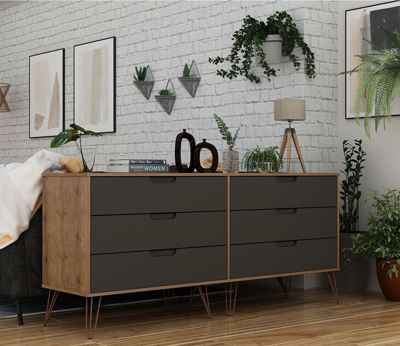 Rockefeller 6-Drawer Low Double Dresser by Manhattan Comfort