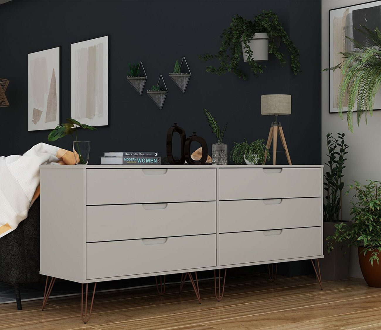 Rockefeller 6-Drawer Low Double Dresser by Manhattan Comfort