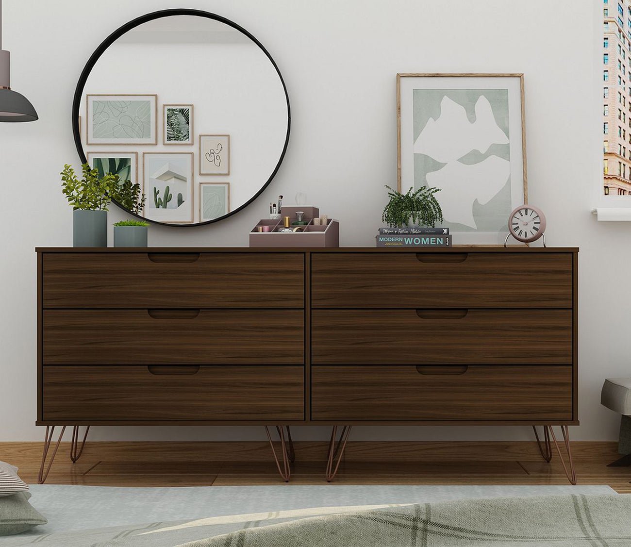 Rockefeller 6-Drawer Low Double Dresser by Manhattan Comfort