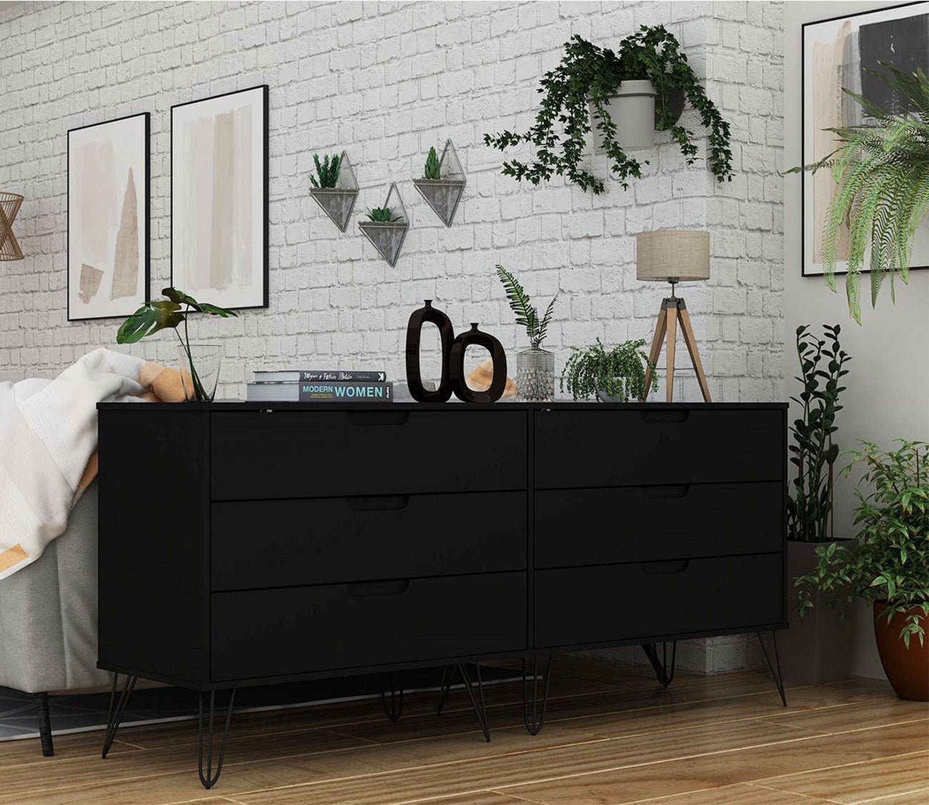Rockefeller 6-Drawer Low Double Dresser by Manhattan Comfort