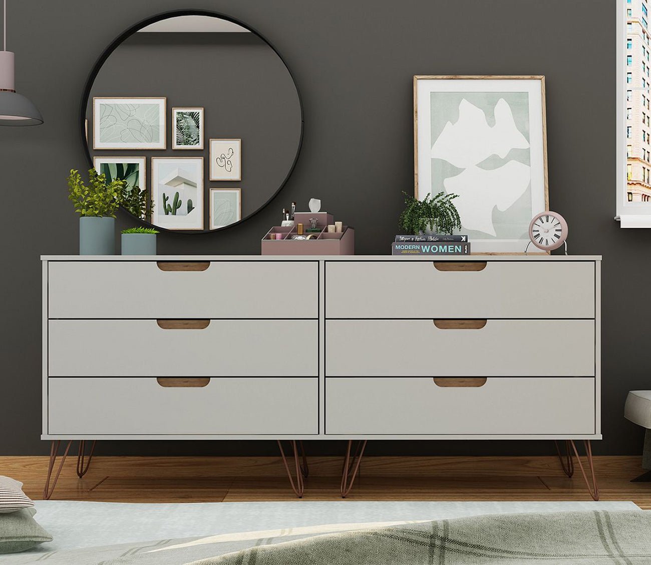 Rockefeller 6-Drawer Low Double Dresser by Manhattan Comfort