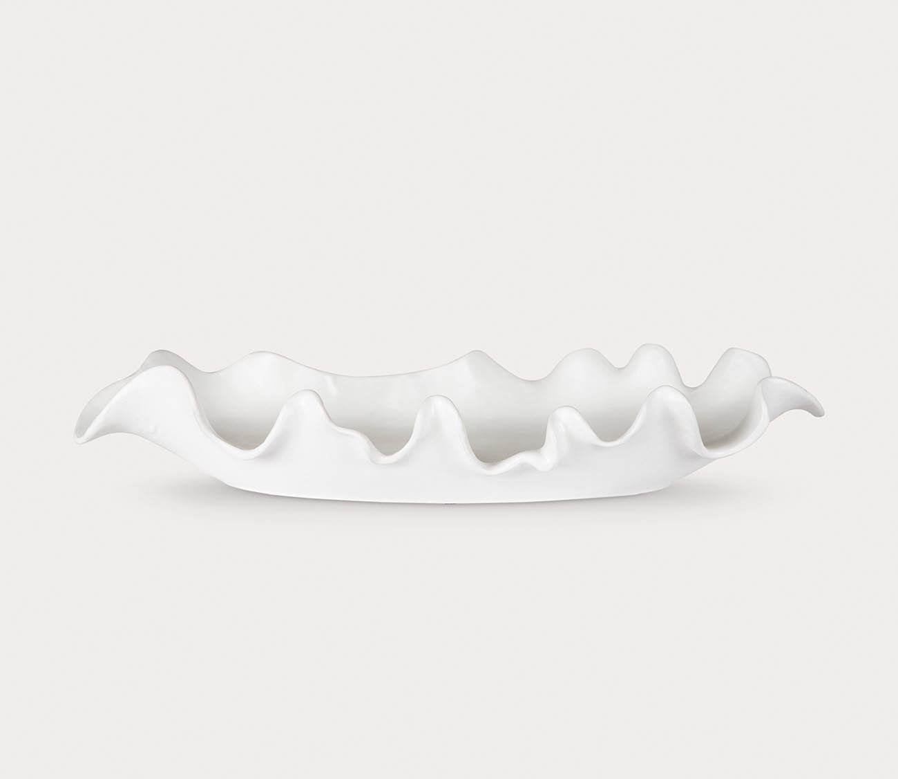 Ruffled Feathers Modern White Bowl by Uttermost