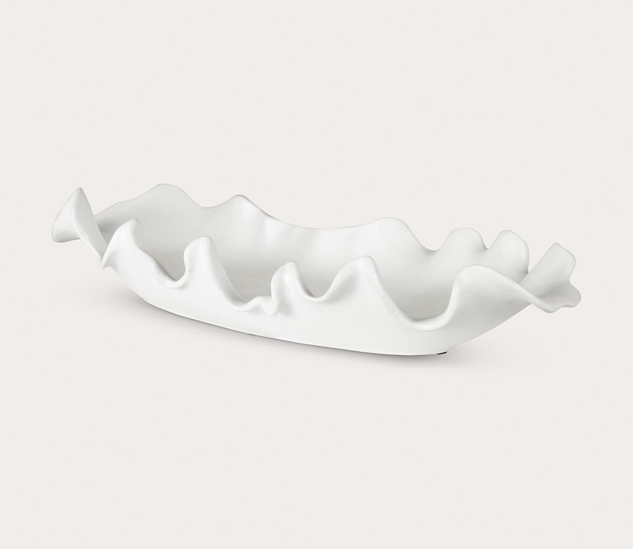 Ruffled Feathers Modern White Bowl by Uttermost