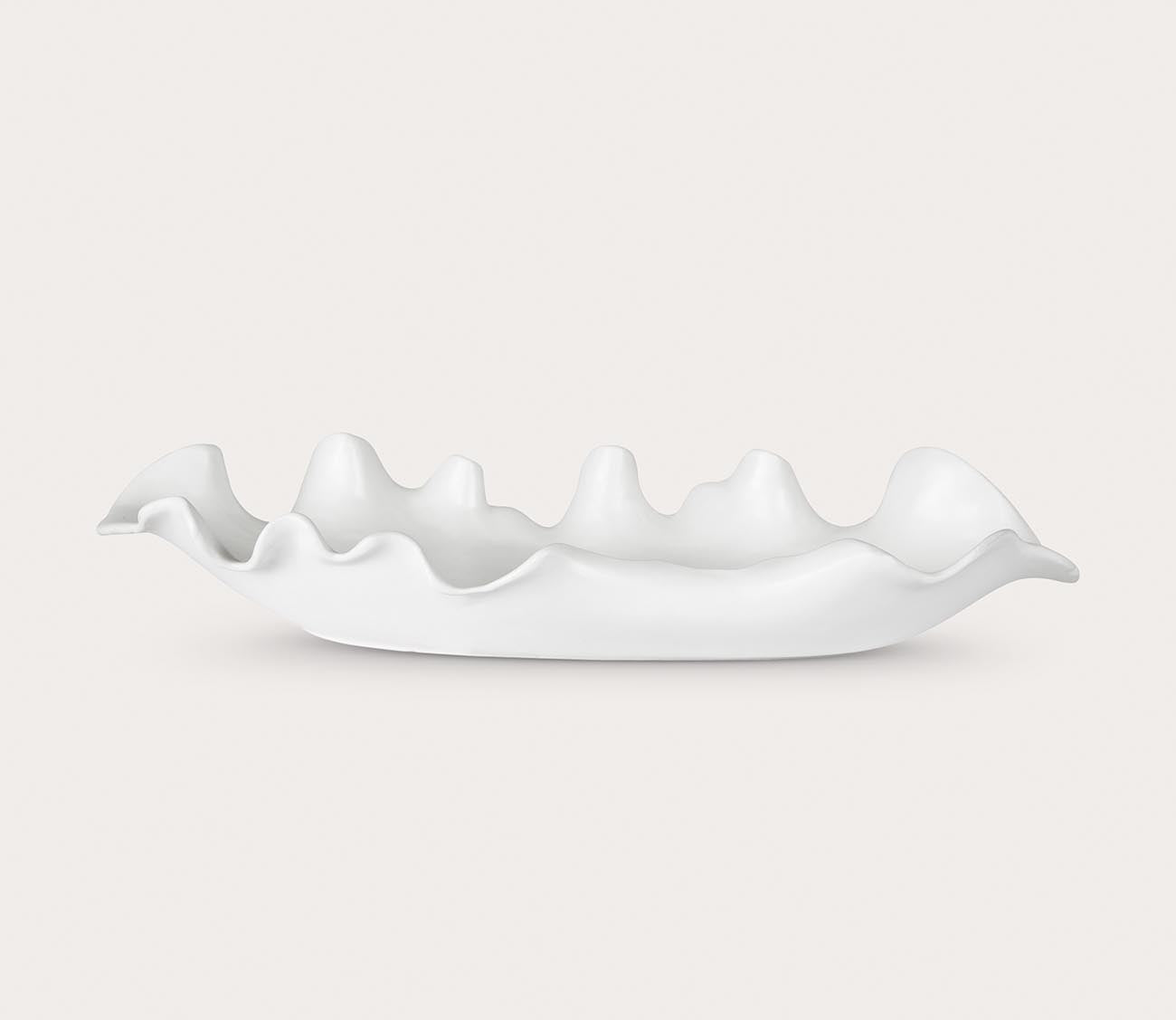 Ruffled Feathers Modern White Bowl by Uttermost