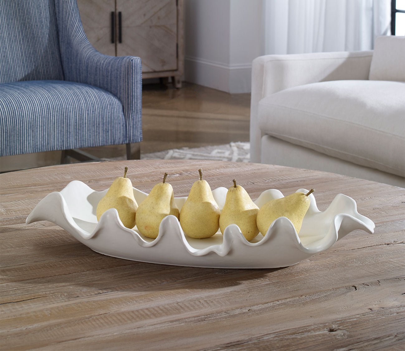 Ruffled Feathers Modern White Bowl by Uttermost