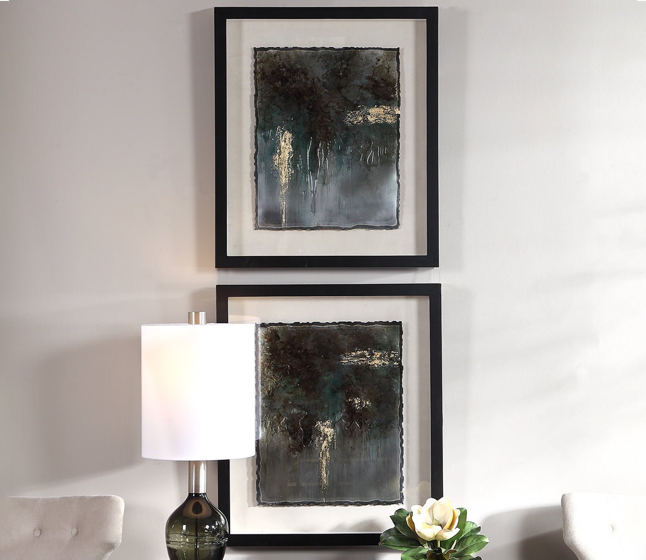 Rustic Patina Framed Prints Set of 2