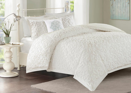 Sabrina Tufted Cotton Chenille 4-Piece Comforter Set by Madison Park