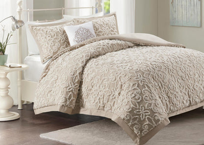 Sabrina Tufted Cotton Chenille 4-Piece Comforter Set by Madison Park