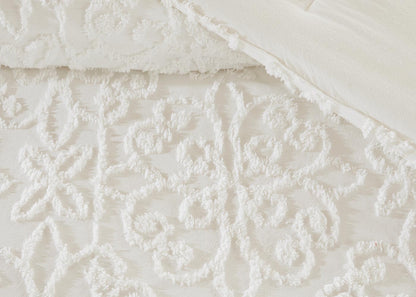 Sabrina Tufted Cotton Chenille 4-Piece Comforter Set by Madison Park