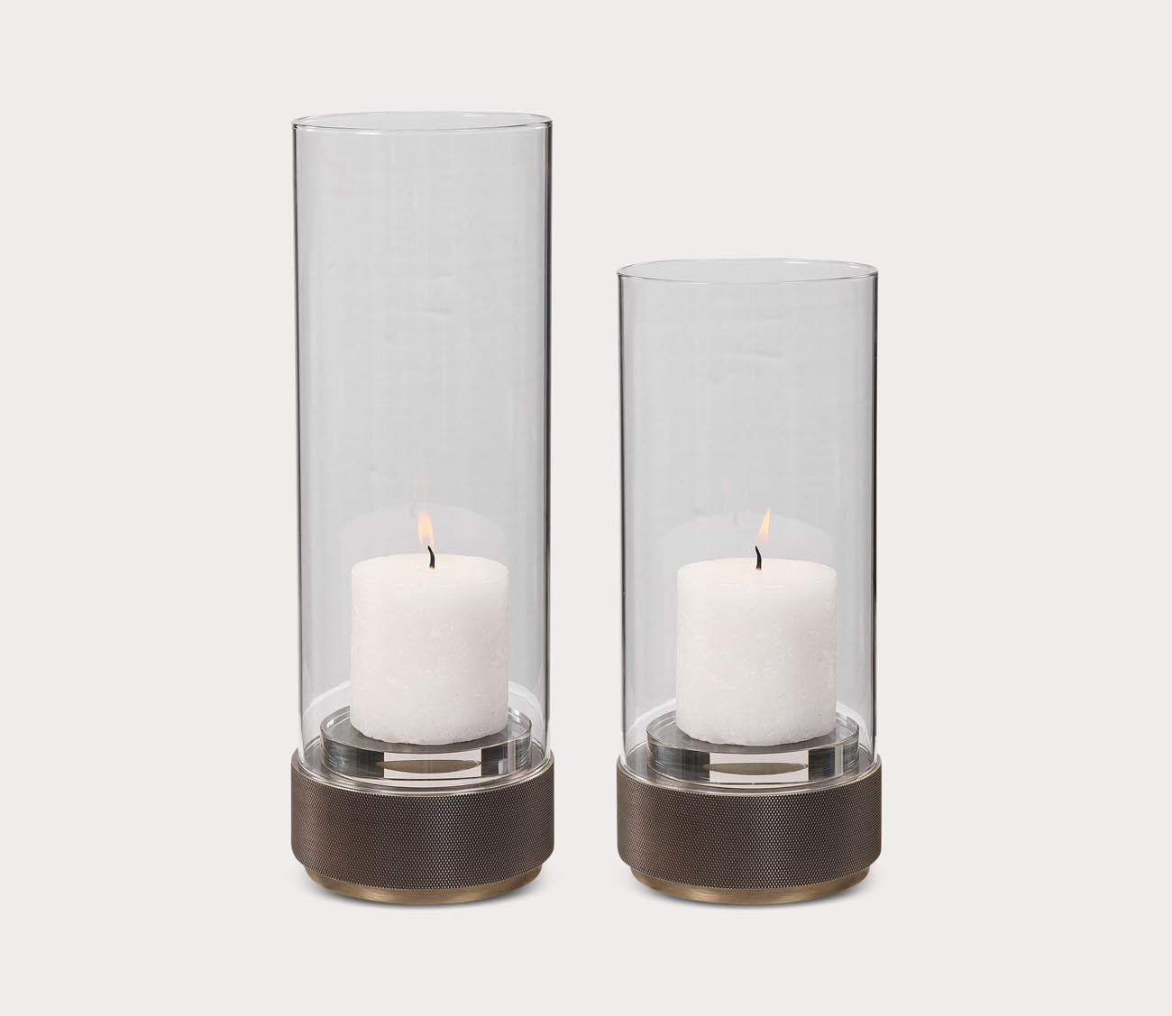 Sandringham Brushed Brass Candleholders Set of 2 by Uttermost