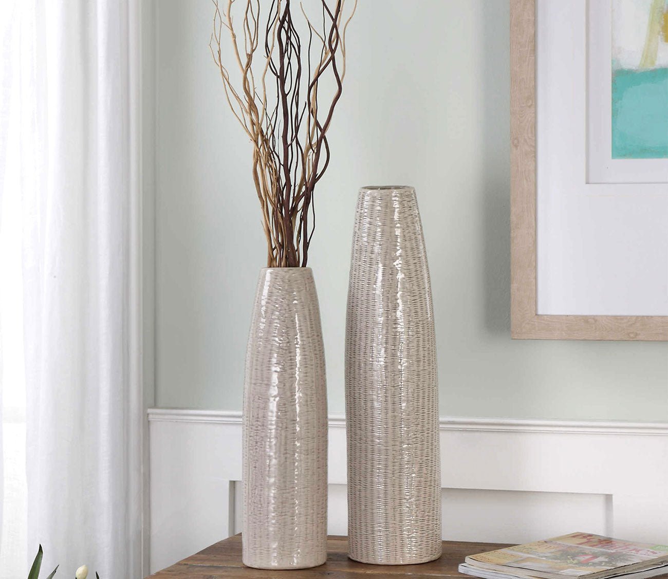 Sara Textured Ceramic Vases Set of 2