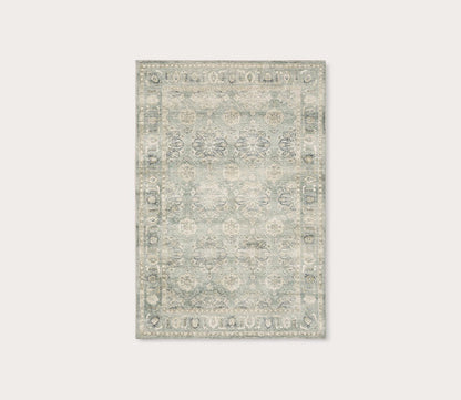 Savoy Blue, Ivory and Green Distressed Area Rug by Oriental Weavers
