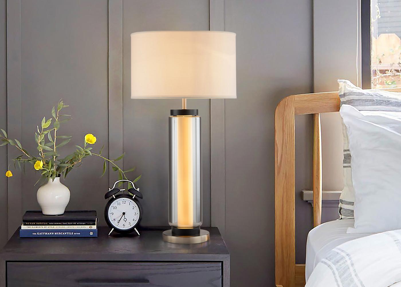 Sawtelle Chrome Table Lamp by Nova Lighting
