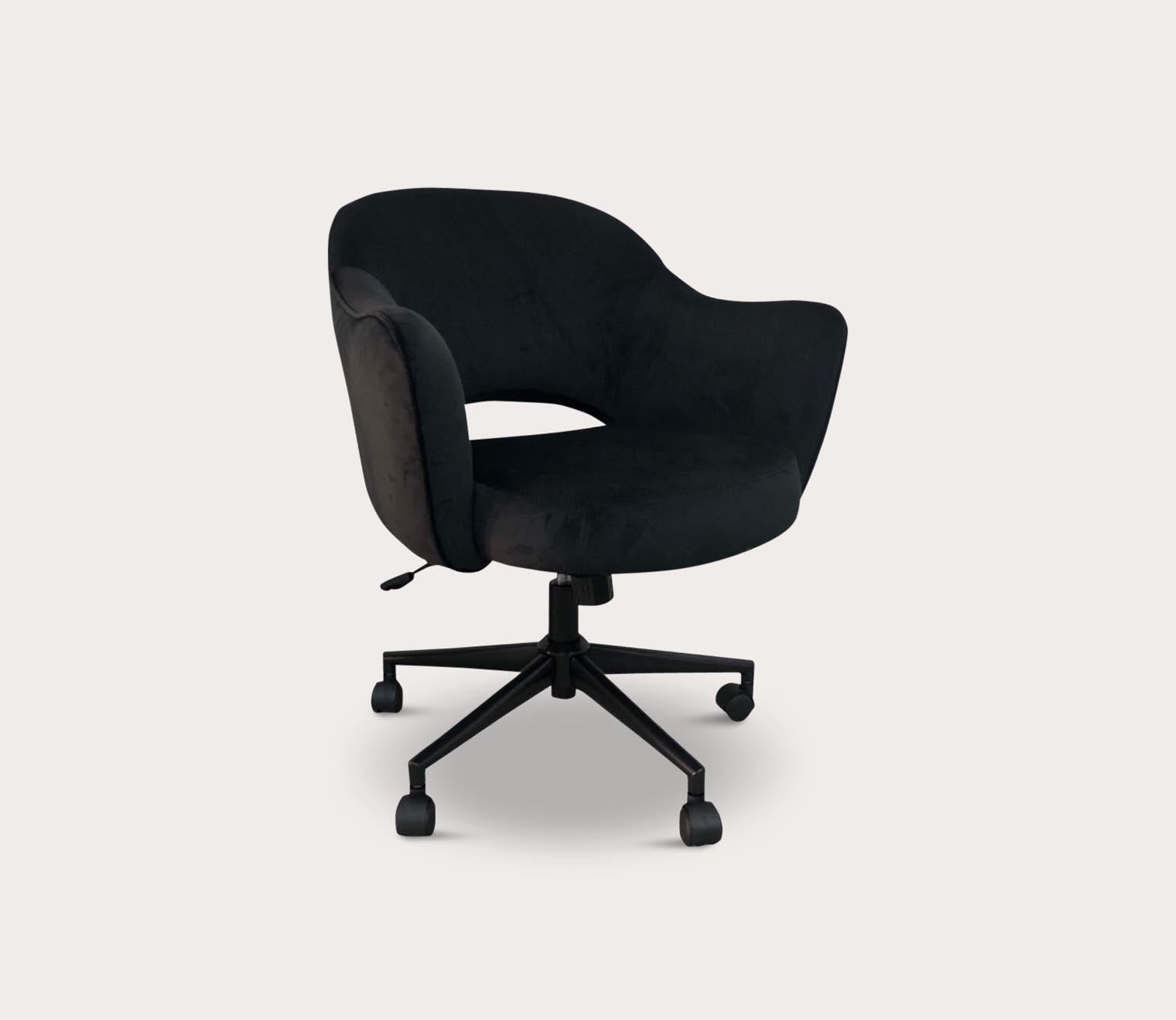 Sawyer Black Velvet Upholstered Swivel Task Chair