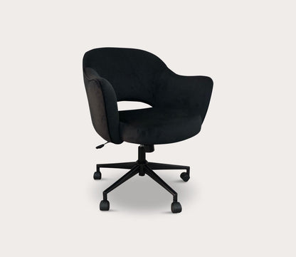 Sawyer Black Velvet Upholstered Swivel Task Chair by Legacy Classic