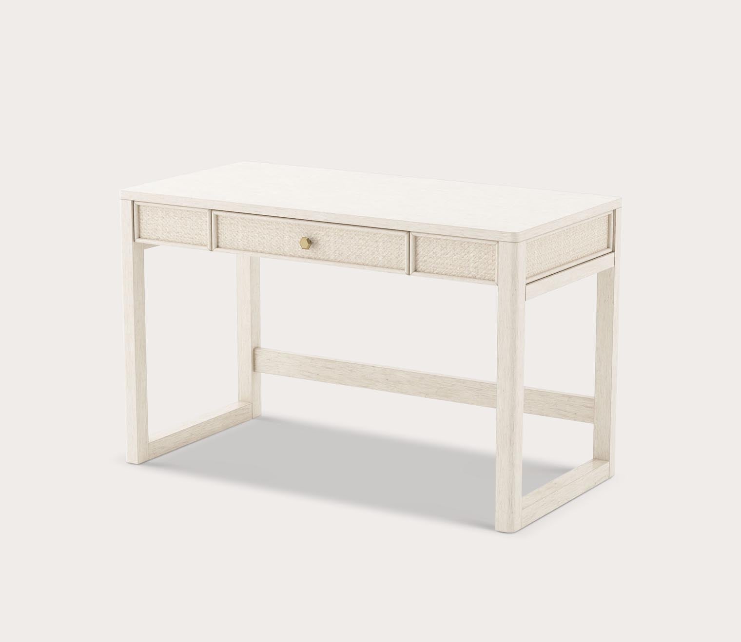 Sawyer Cane Inset White Wood Desk