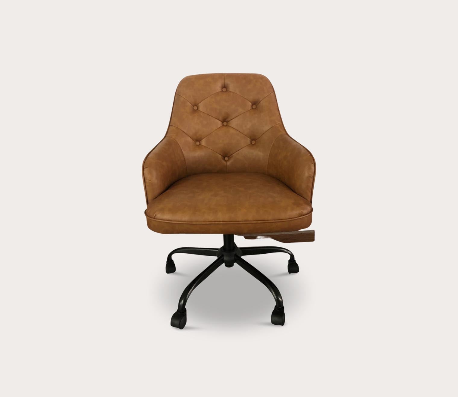 Sawyer Cognac Faux Leather Upholstered Swivel Task Chair